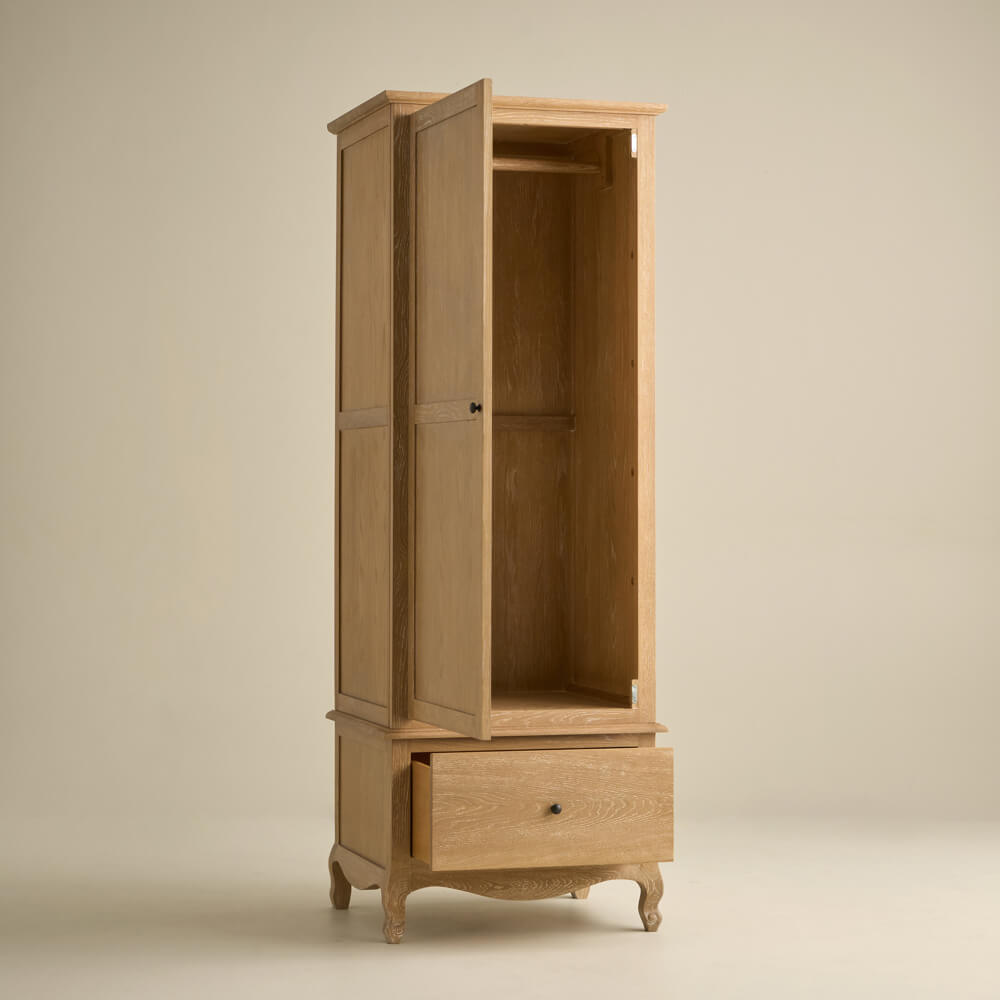 Sienna Beau 1 Door Wardrobe, Weathered Oak
